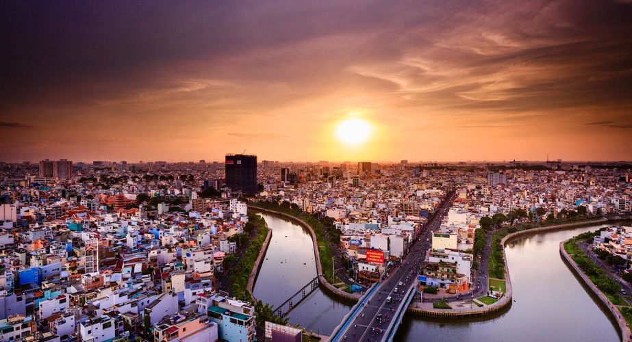 Ho Chi Minh Stad van boven